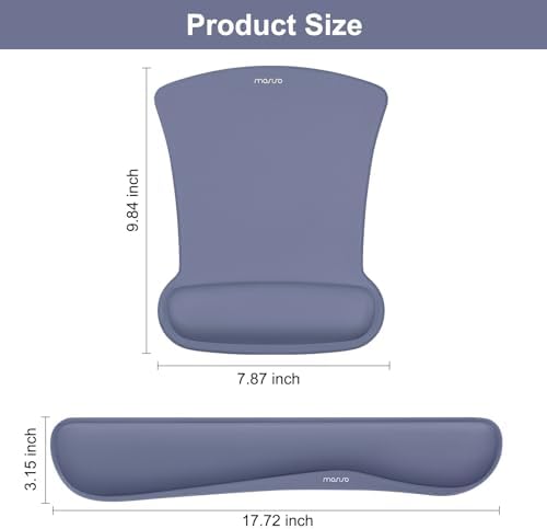 MOSISO Wrist Rest Support for Mouse Pad & Keyboard Set, Navy Lime