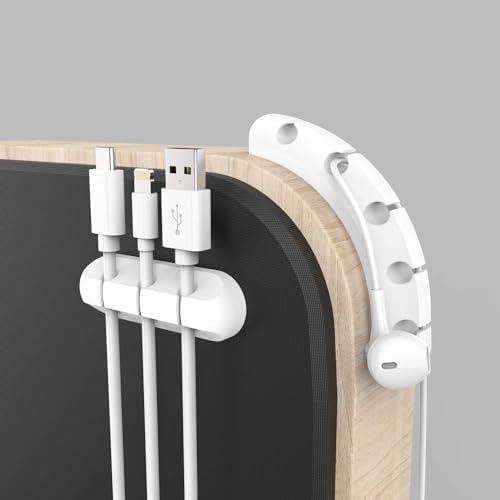 INCHOR Cord Organizer for Desk, Cable Organizer Cable Holder 3 Pack White