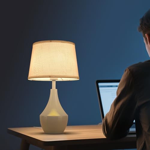 Blue Gold Table Lamps Set of 2, 19.3" Modern Bedside Table Lamp for Bedroom Nightstand, Cute Table Lamps for Living Room, Office Desk, End of Table