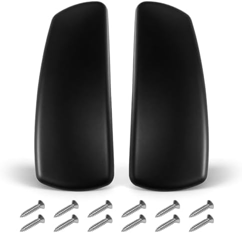 Arm Pads Caps Replacement for Knoll Life Office Chair,Chair Armrest Pads, with 12 mounting Screws（Black）