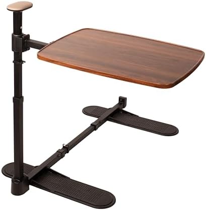 Stander Wonder Tray Plus, Adjustable Recliner Swivel TV Tray with Standing Handle for Seniors & Elderly Adults, Walnut Laptop Desk for Couches & Chairs, Mobility Aid Sit and Stand Assist