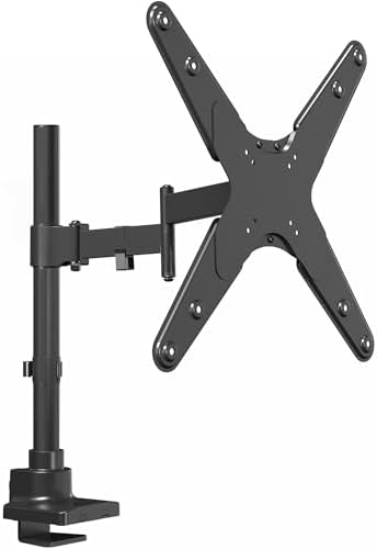 VIVO Ultra Wide Monitor and TV Desk Mount for up to 55 inch Screens, Single Television Stand with Articulating Arm, Holds up to 44 lbs, Max VESA 400x400mm, Black, STAND-V155D