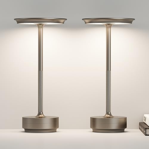Cordless Table Lamp Set of 2,USB-C Battery-Operated Table Lights