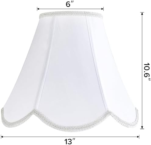 GO&SO Lamp Shades 1Pc,6" x 13" x 10.6",Bell Lamp Shade,White Petals