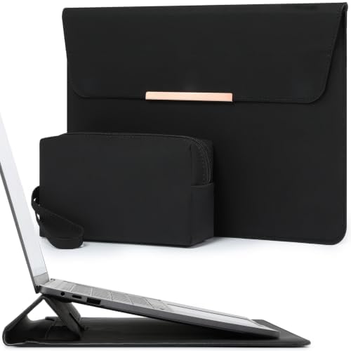 HYZUO 15 Inch Laptop Sleeve Case Bag with Stand Feature, Black