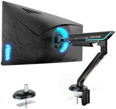 Single Gaming Monitor Arm for 24"-57" Screens, Up to 60 lbs, Black
