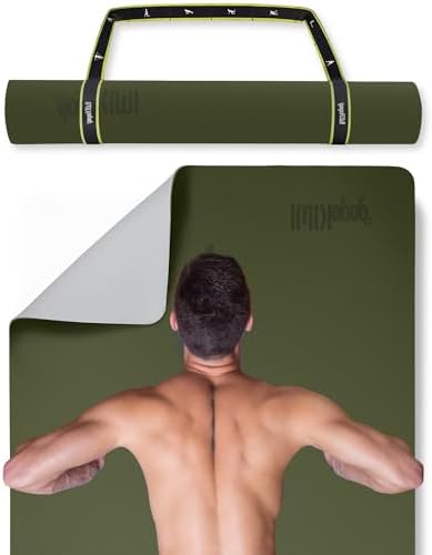 Gogokiwi Extra Wide Yoga Mat for Men Women (72"L x 36"W) Non Slip Fitness & Exercise Mat with Alignment Marks for Yoga, Pilates, Floor Workouts