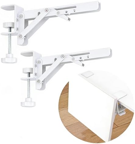 Under Desk Keyboard Tray Support Bracket Adjustable Desktop Extension Board Stand Clamp-on Keyboard Holder Arm Rest Tray Extension Plate Support Rack for Desk, NO Board/Tray, 1 Set (Style02-White)