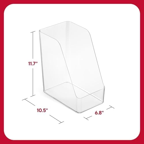 Staples Plastic Magazine File, Clear, Vertical Desktop Organizer