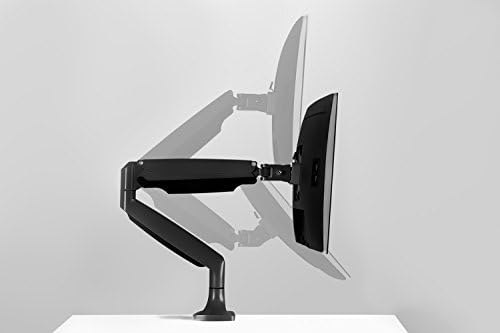 Mount-It! Single Monitor Arm Desk Mount with Gas Spring, Height Adjustable Monitor Stand for 13–32 Inch Screens up to 20 lbs, VESA 75x75 & 100x100, C-Clamp & Grommet, Sit-Stand Desk Compatible