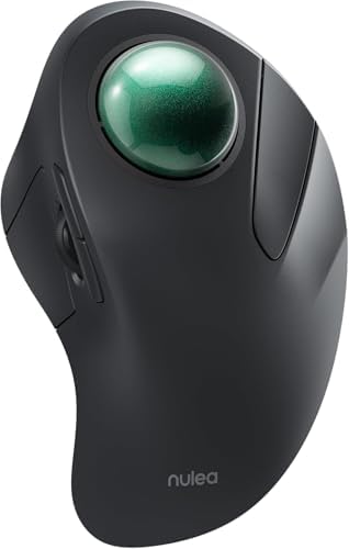Nulea M505A Wireless Trackball Mouse Ergonomic 44mm Index Finger Control