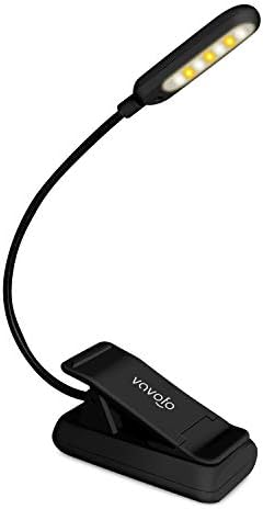 VAVOFO Rechargeable Reading Light, 7 LEDs with 9 Color Temperature 9 Brightness Levels Clip On Book Light for Reading in Bed with Power Indicator for Bookworms (Black)