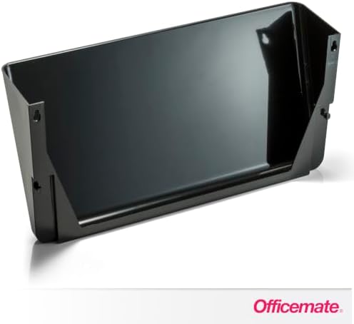 Officemate Letter-Size Wall File, Single, Black Wall-Mountable Plastic Document Organizer for Folders, Forms and Mail, 11 x 4.13 x 7-Inch