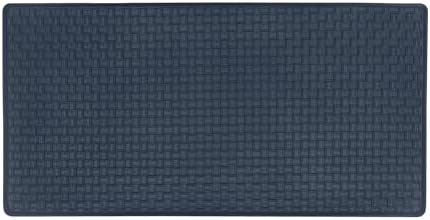 Woven-Embossed Faux-Leather Anti-Fatigue Mat, 18 x 30 in, Grey