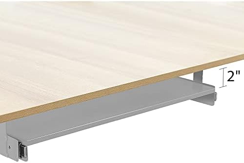BenchPro Heavy 16-Gauge Powder Painted Steel Keyboard Tray - Under-Mount, Steel Construction, Slide Out Keyboard Mouse Holder - Powder Coated 9" D x 27" W - Grey