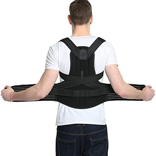 S-5XL Posture Corrector for Men and Women,Full Back Support Brace,Adjustable Breathable Posture Support(Black Small)