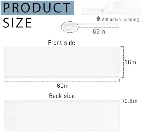 60" Under Desk Privacy Panel White Self-Adhesive Modesty Panel 600D Heavy Duty Desk Skirt Privacy Divider for Office Home or Standing Workstation Concealer Shield