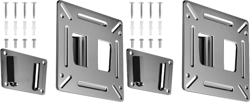 Nuyoah Monitor Wall Mount for 14”-27” TVs LED LCD Flat Screen, Small TV Mount for Computer Monitors, RV TV Mount Camper Fixed Low Profile with 100x100mm VESA Mount, Hold up 33lbs (Pack of 2)