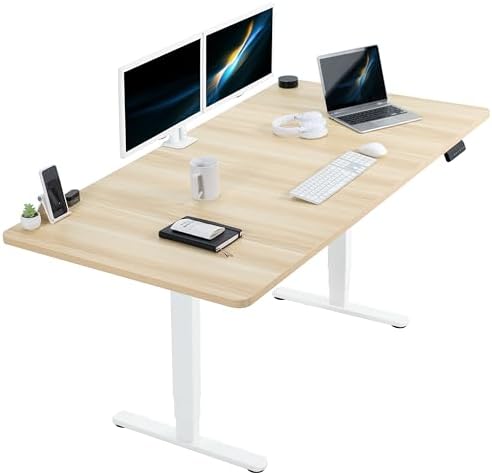 VIVO Light Wood 71 x 36 in Standing Desk, DESK-KIT-2W7C-36