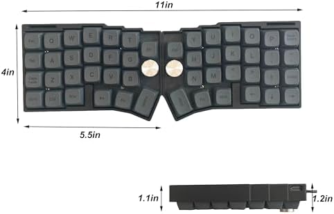 SZRKBD XT64 Split Ergonomic Mechanical Keyboard, Wired 50% 3X6 Layout with Knob, Hot-Swappable, Vial Programmable, RGB Backlit, PBT Keycap (HiFi Switch)