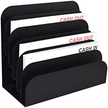 BankSupplies STEELMASTER 6 Slot File and Desk Organizer Paper Organizer Black Powder Coat Finish