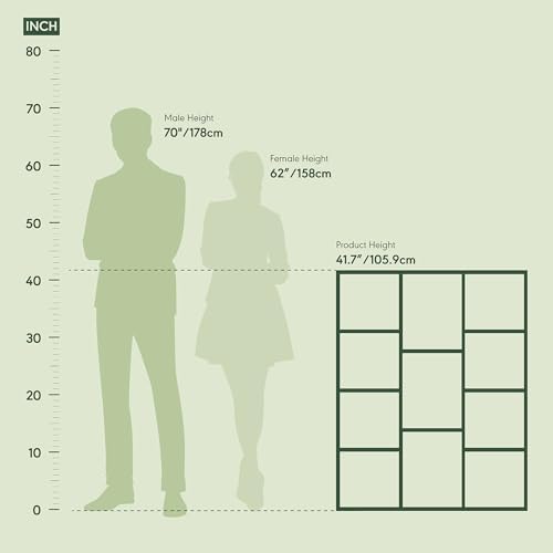 Furinno LUDER Book Shelf, 11-Cube Bookshelf, Reversible Bookcase, 9.4 x 29.1 x 41.7, Easy Assembly, for Living Room, Bedroom, Home Office, French Oak
