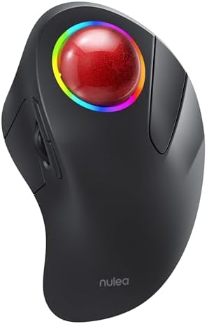 Nulea Wireless Trackball Mouse Ergonomic RGB 44mm Index Finger Control