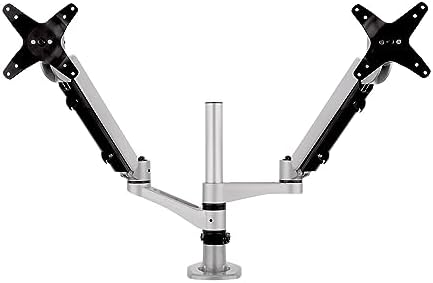 ViewSonic LCD-DMA-002 Spring-Loaded Monitor Desk Mounting Arm for 2 Monitors up to 27 Inches Each, VESA Compatible, Full Ergonomic Adjustability, 2-in-1 Mounting Base, and Built-in Cable Management