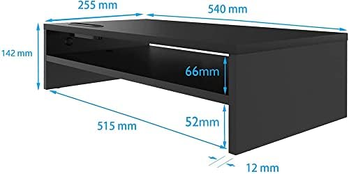 BONTEC Wood Monitor Stand Riser, 2-Tier Desktop Organizer
