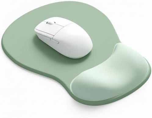 eulps Mouse Pad with Gel Wrist Rest, Ergonomic Comfortable Computer Wrist Support for Laptop, Pain Relief Mousepad with Non-Slip PU Base for Office & Home (Green)