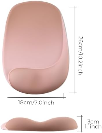 Mouse Pad with Wrist Rest Support, Ergonomic Mousepad with Comfortable Gel Cushion, Gaming Mouse Pad with Non-Slip PU Base, Relieve Pain Relief, for Home Office Computer Laptop, Brown