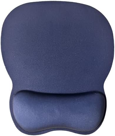 Mouse Pad with Wrist Support, Ergonomic Mousepad with Comfortable Memory Foam Wrist Rest Cushion, Relieve Wrist Pain, Non-Slip Rubber Base Gaming Mice Pad for Home Office Computer Laptop, Navy Blue