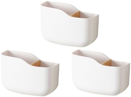 SUNFICON Wall Mount Remote Holder TV FAN Remote Control Holder Bedside Caddy Wall Organizer Phone Holder for Office Adhesive Media Player Controller Holder Box Tray Home Desk Nightstand 3 PACK WHITE