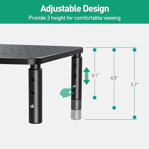 Zimilar 2 Pack Monitor Stands Risers, 3 Height Adjustable Monitor Riser