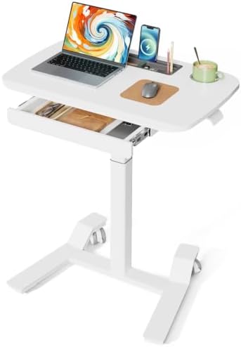 JOY worker Rolling Desk Adjustable Height, Mobile Standing Desk with Drawer