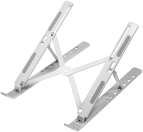 BoxWave Stand and Mount Compatible with Framework Laptop 12 - Compact QuickSwitch Stand, Portable Multi Angle Viewing Foldable Riser - Metallic Silver