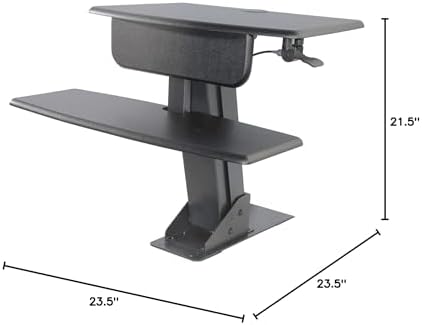 Kantek Standing Desk Converter, Clamps to Desk for Stability & Space, Adjustable Upto 23", Sit to Stand Home Office Workstation, Grommet Hole, Black,STS800