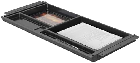 Mount-It! Under Desk Drawer with 4 Compartments, Deep Low-Profile Slide-Out Storage Organizer, 25.8″ x 12.5″ x 1.6″, Smooth Glide Pull-Out Tray for Traditional & Single Motor Standing Desks, Black