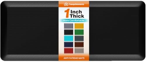 1-Inch Thick Anti-Fatigue Mat for Kitchen and Standing Desk, 20"x48", Black