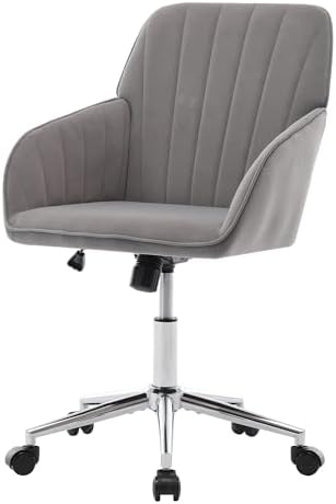 Home Office Desk Chair with Memory Foam Cushion and Silver Metal Base