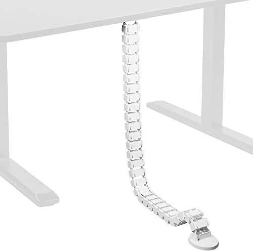 VIVO White Under Desk Vertebrae Cable Management Kit, DESK-AC01C-W