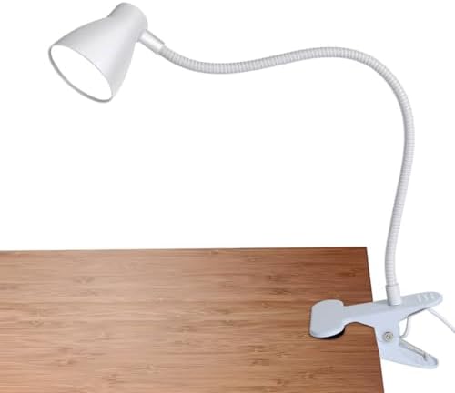 Clamp Desk Lamp, Clip on Reading Light, 3000K-6500K Adjustable Color Temperature, Multiple Illumination Modes, CRI>90, 6Watts (Adapter Included)