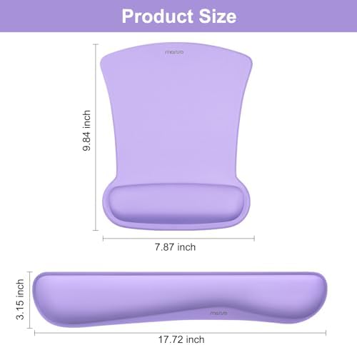 MOSISO Wrist Rest Support for Mouse Pad & Keyboard Set, Light Purple