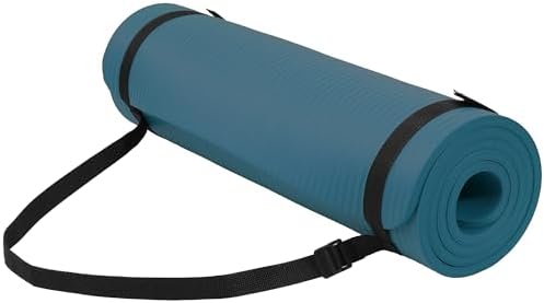 Fitvids 1/2-inch Thick High Density Exercise Yoga Mat with Carrying Strap