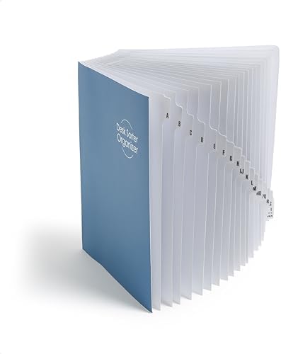 Smead Desk File Sorter, A-Z File Organizer, 20 Dividers, Letter, Dark Blue