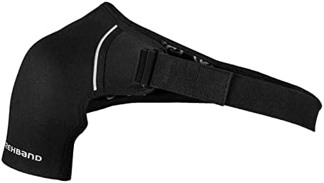 Rehband Shoulder Brace for Men & Women, Adjustable Neoprene Shoulder Support for Sports & Everyday Use, Shoulder Bandage for Left & Right, Colour:Black, Size:Small, Side:Right