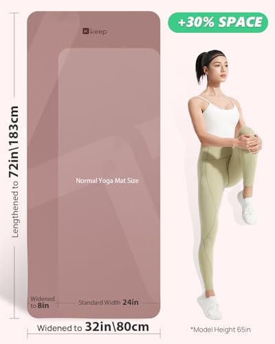 KEEP Extra Wide Yoga Mat, 7mm Thick 72" x 32" Exercise Mat