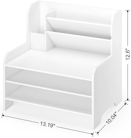 Bamboo File Organizer for Desk, Desktop Paper Tray and Mail Holder