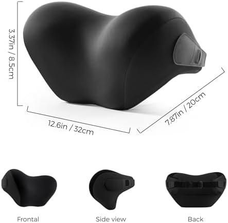 BEBAS Ergonomic Car Headrest Pillow, Memory Foam Neck Support, Black