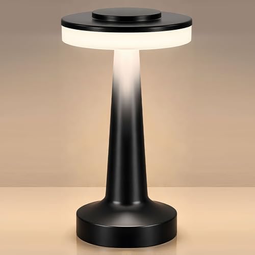Riakrum 1 Pcs LED Cordless Table Lamp Bulk Rechargeable,Black